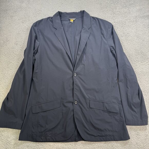 Eddie Bauer Travex Blazer Jacket Mens 48 Blue Lightweight Travel Pockets - Picture 1 of 8